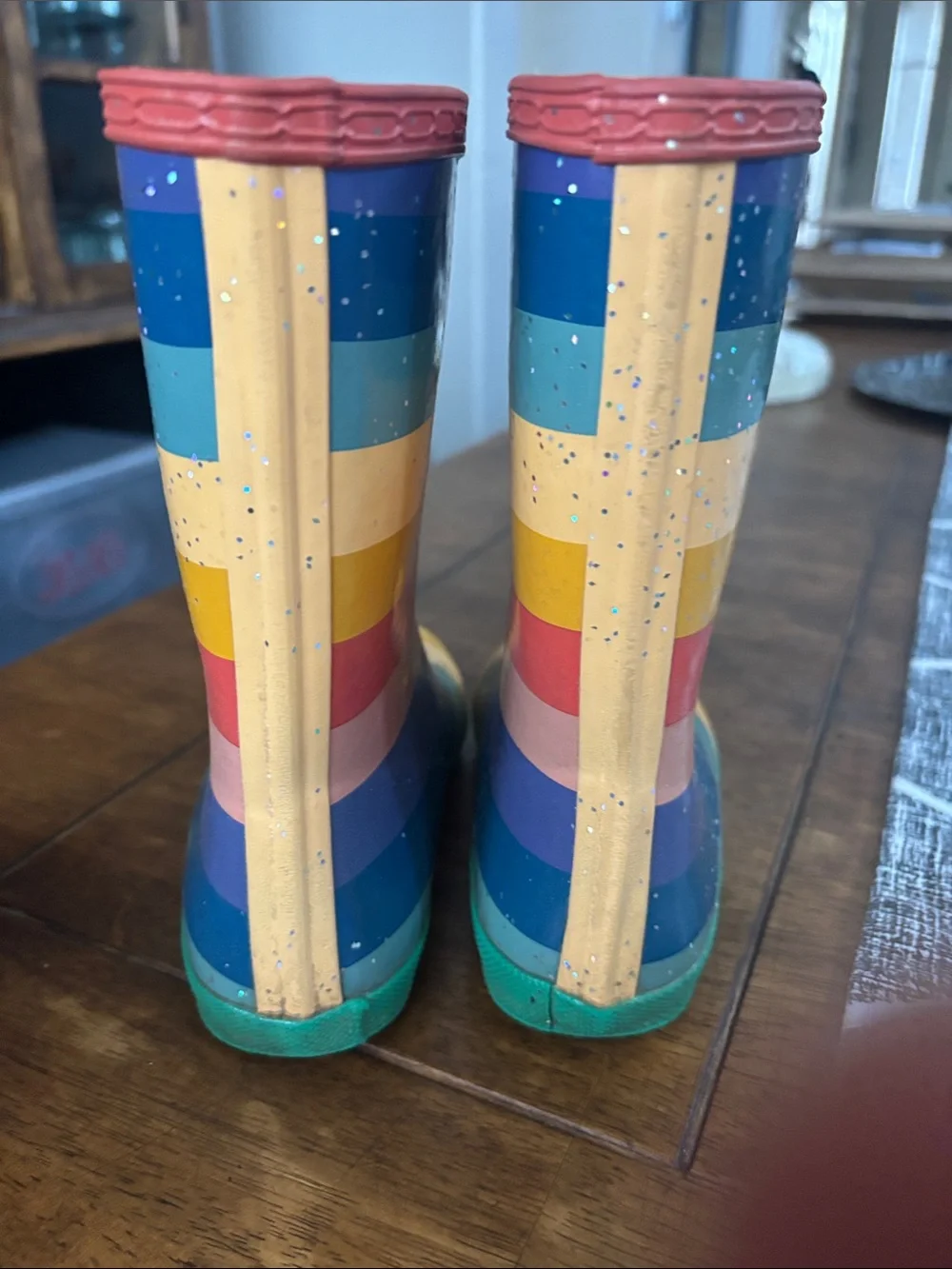 Hunter Kids' Rainbow Stripe Waterproof Rain Boots - Multicolor